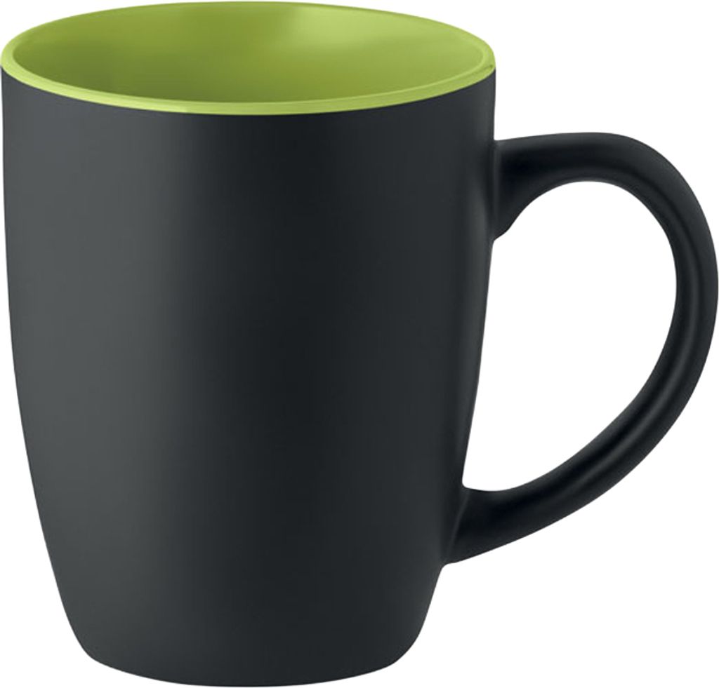 MidOcean - Kaffeebecher "Lim", Zweifarbig, Keramik, 0.29L MO100 (Einheitsgröße) (Schwarz/Limone)