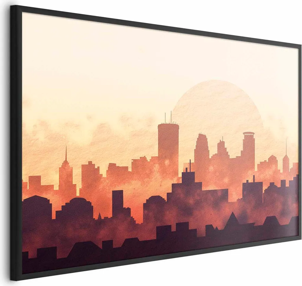 Poster City heat 90x60 cm con cornice nera senza margini