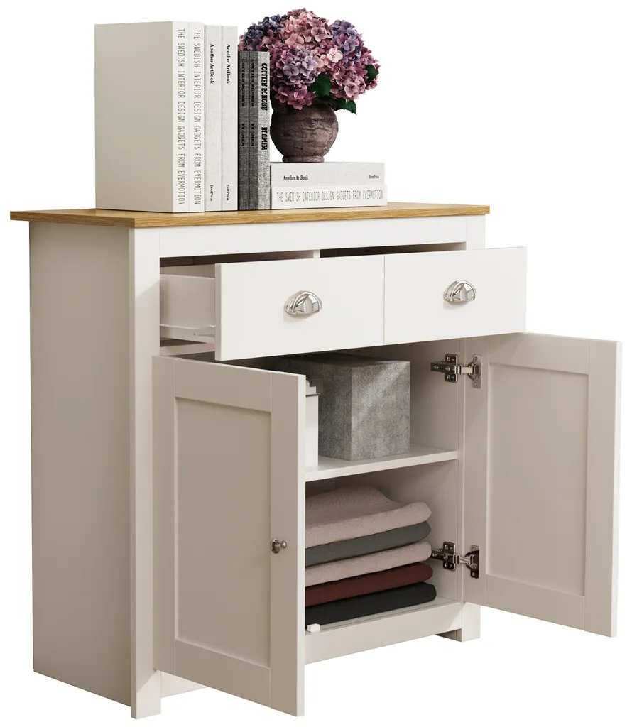 Petit Buffet 2 tiroirs VCM Balusa - Gain de place 81x82cm