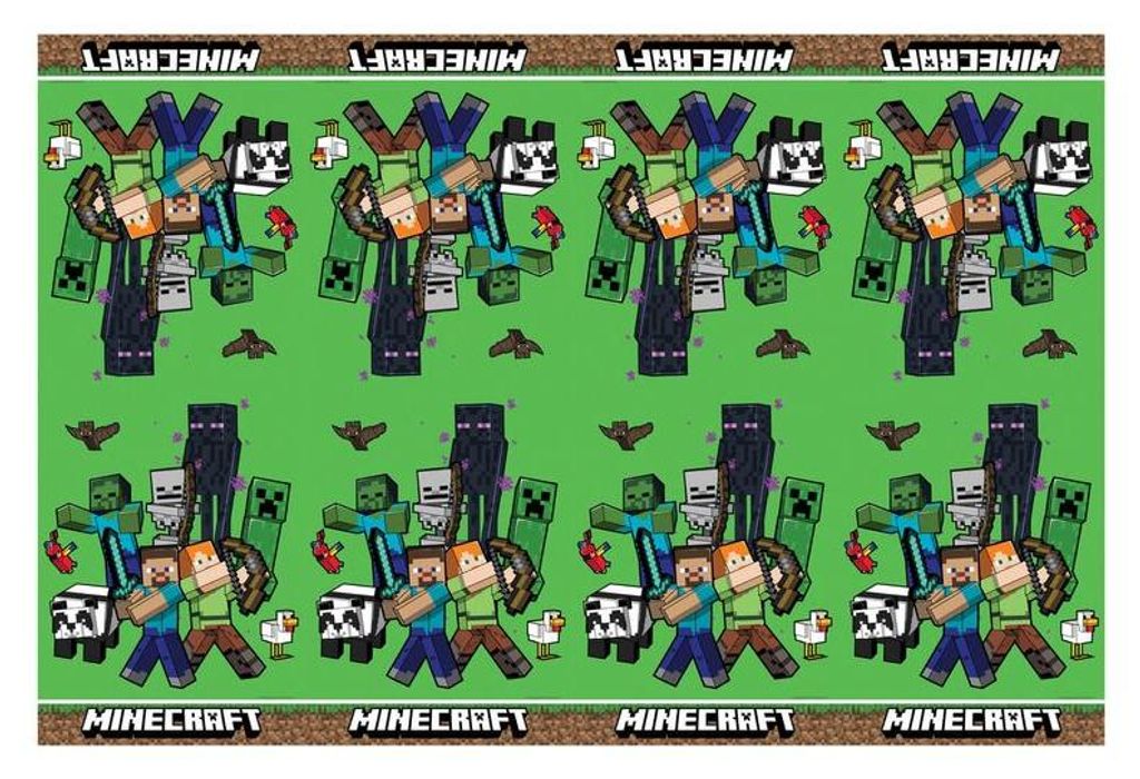 Minecraft-Tischdecke (wiederverwendbar), 120 x 180 cm, 1 Produktbild 