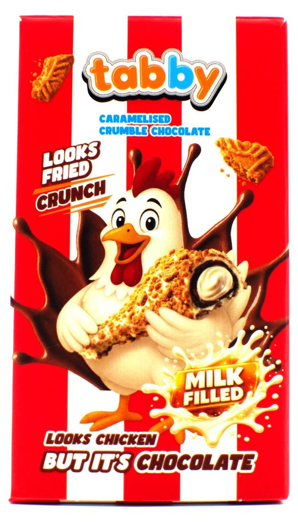 tabby Chicken Wing Crunch Milk Filled Chocolate 50g Produktbild 