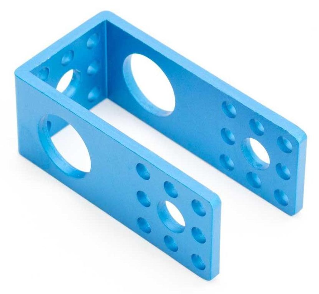 Makeblock Bügel C, Aluminium eloxiert, 2x Ø16 mm Lagerbohrung, 8mm Achsdurchführung, M4-Bohrungen