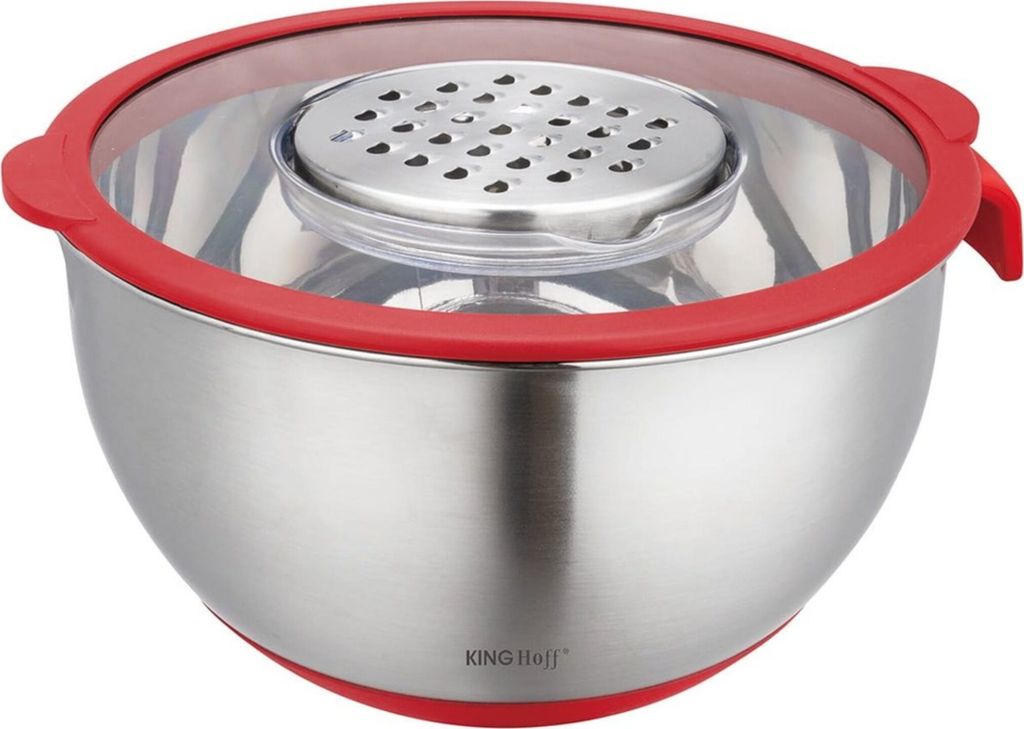 Multifunktionale Küchenschüssel mit Gemüsereibefunktion 24cm 5L 5 Elemente KINGHOFF KH-1889
