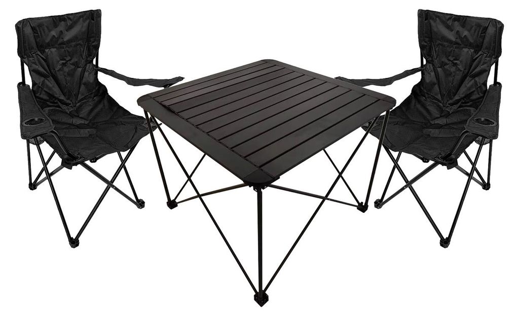 3teiliges Campingmöbel Set Campingtisch Campingstuhl Produktbild 