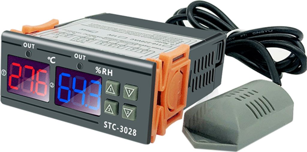 STC-3028 Digitales Temperatur-Feuchtigkeitsregler-Messgeraet Intelligentes Thermostat Feuchtigkeits-Thermometer-Hygrometer fuer Gefrierschrank-Kueh...
