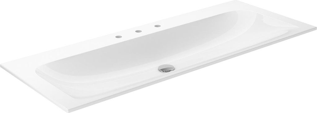 Keuco Keramik-Waschtisch X-LINE 1205 x 17 x 493 mm für 3-Loch-Armatur geeignet weiß