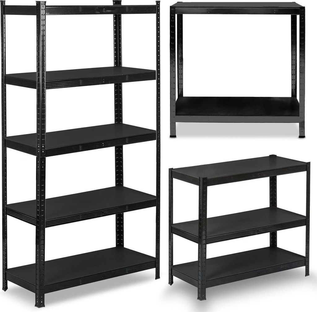 Metall-Lagerregal 180 x 90 x 40 cm Humberg HR-851 schwarz Produktbild 