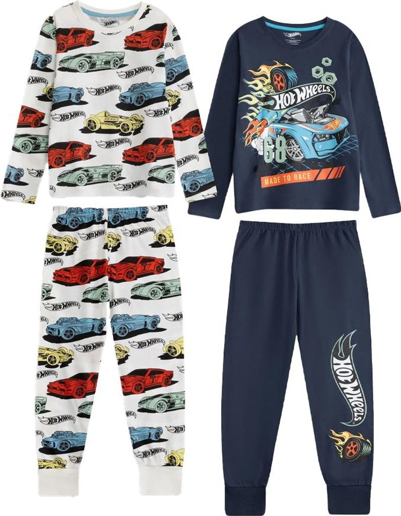 Hot Wheels - Schlafanzug mit langer Hose für Kinder (2er-Pack) NS9403 (146-152) (Bunt)