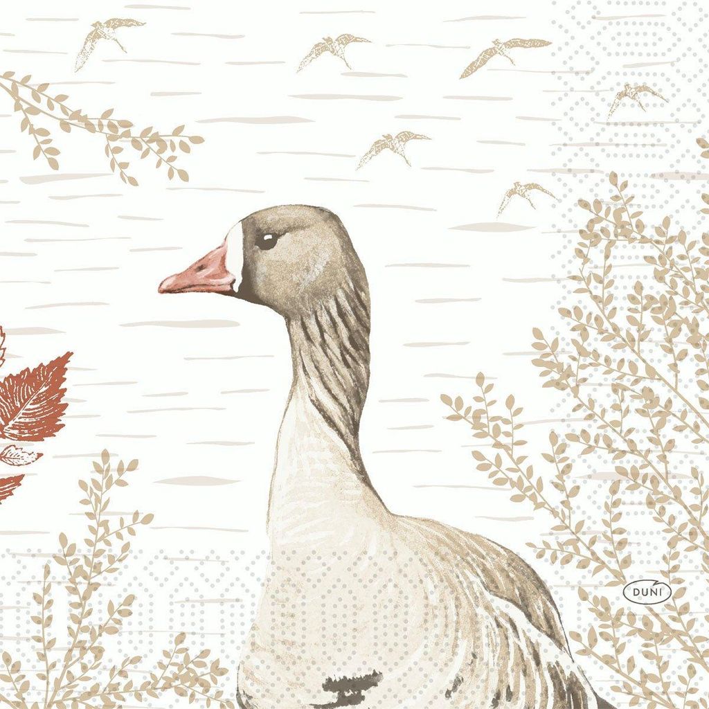 Duni Servietten Wood & Goose 33x33cm 3 lagig 50er Produktbild 