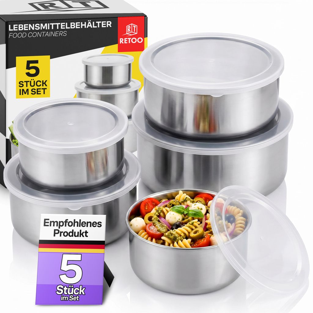 Lebensmittelbehälter mit Deckel 5-tlg Lunchbox Set aus Produktbild 