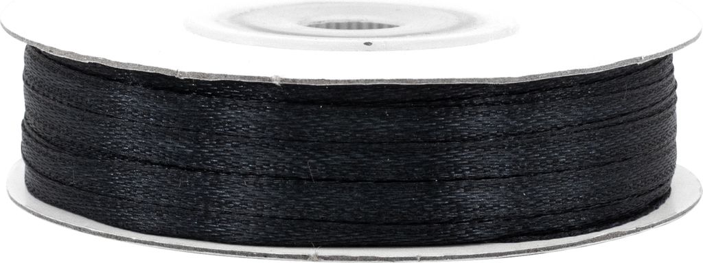 Satinband 3mm x 50m Rolle Schwarz