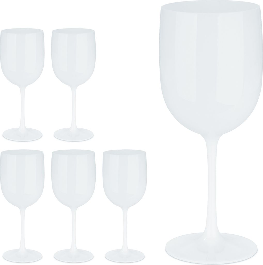 Relaxdays Bicchieri da vino in plastica, set da 6, Immagine del prodotto 
