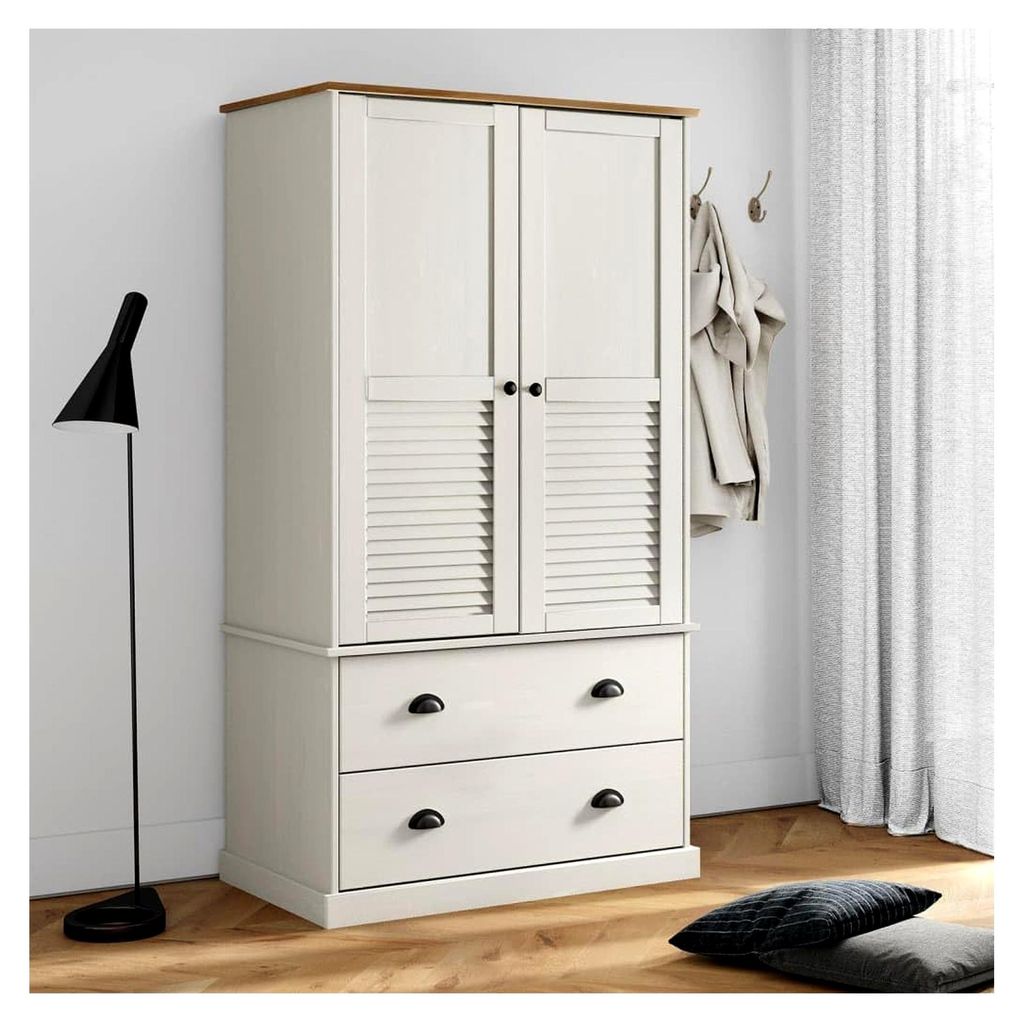 Eleganter Kleiderschrank VIGO in Weiß 90x55x176 cm aus Kiefernholz