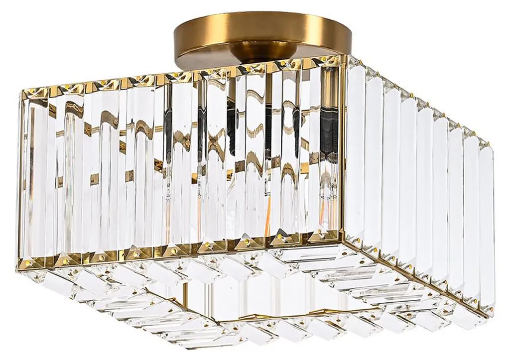Plafonnier VETRO doré compact - Élégance en verre pour petit espace