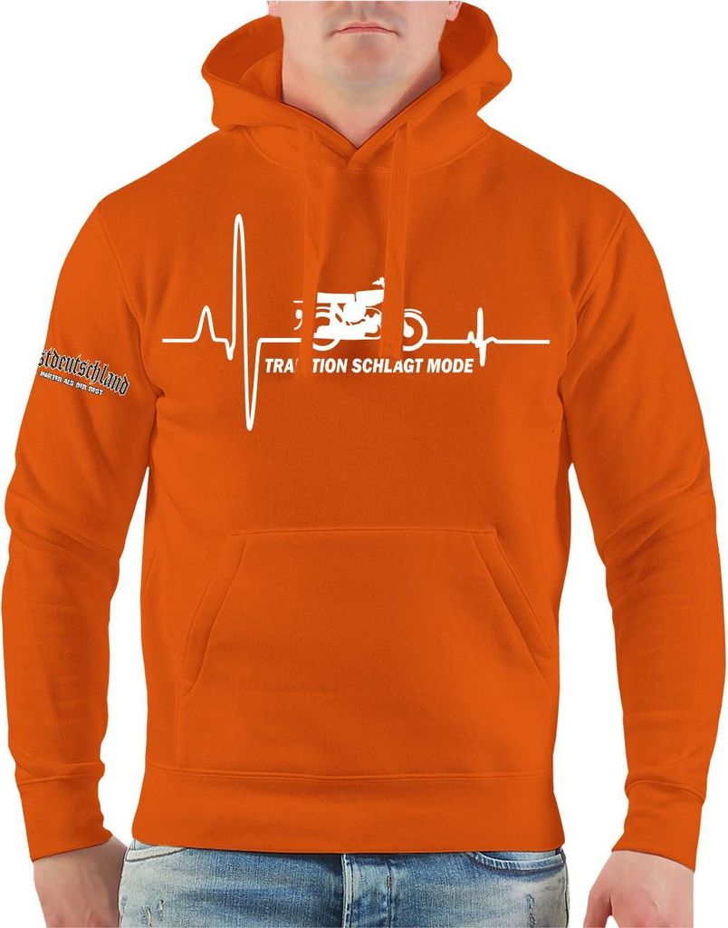 Herren Kapuzenpullover Moped Ostdeutschland Tradition schlägt Mode