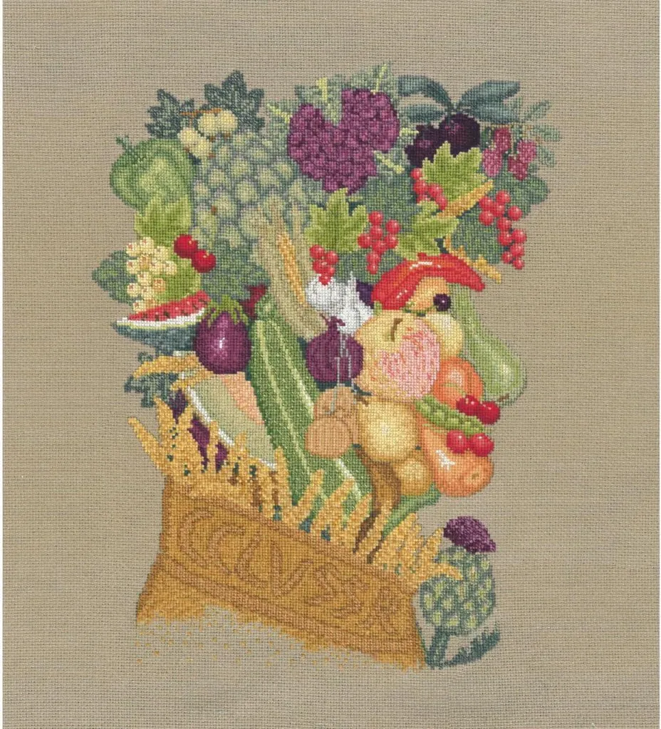 Le Bonheur des Dames Kit Point de Croix Fruits d'été sur Toile Aïda