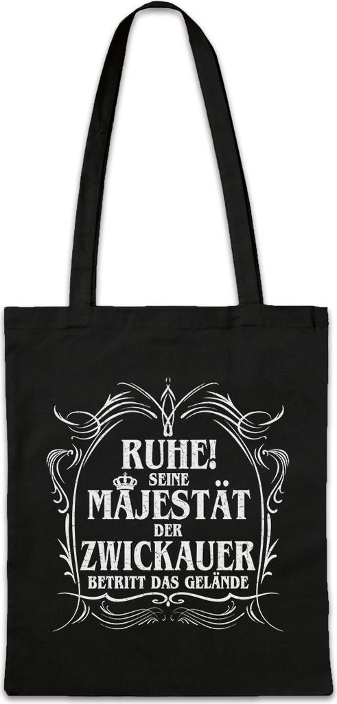 Urban Backwoods Seine Majestät Der Zwickauer, Stofftasche, Farbe: Schwarz
