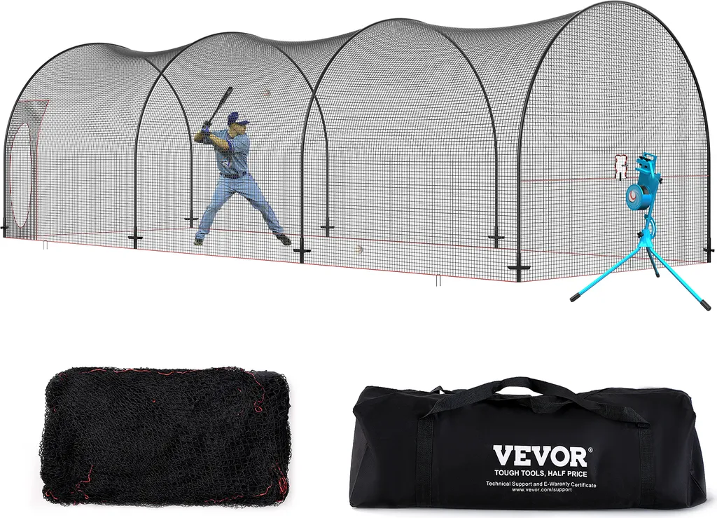 Filet de Cage de Baseball de Jardin 10m - Équipement de Frappe Complet