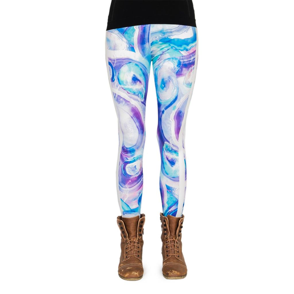 cosey - bedruckte bunte Leggins (Einheitsgröße) - Design Perlmut