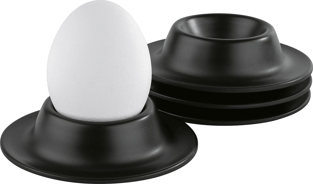 APS  83849 APS Eierbecher, aus Melamin, schwarz, 4er Set Image du produit 