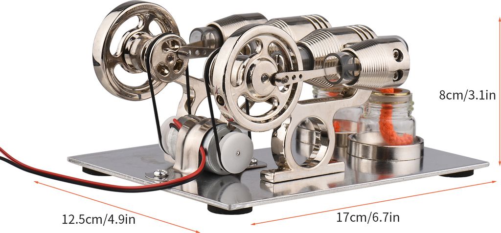 MSA Kit Moteur Stirling Avec Générateur Electrique À Air Chaud - Bagagerie - Maroquinerie