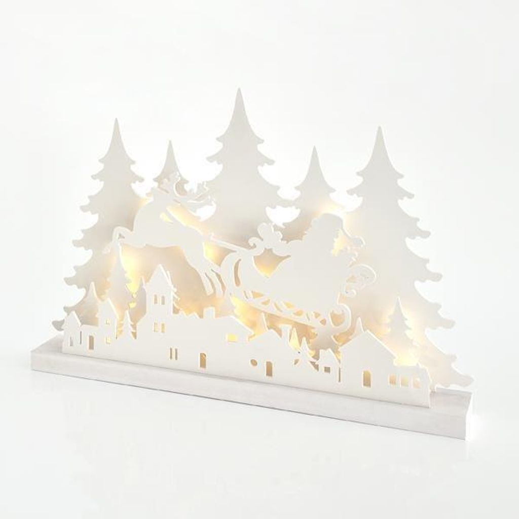 EUROLAMP Weihnachtsdekoration - LED-Leuchttisch mit Schlitten, mit Trafo, 60 x 8 x 40,5 cm