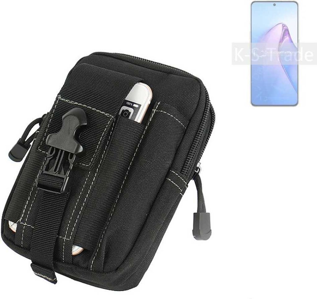 K-S-Trade Gürtel Tasche kompatibel mit Oppo Reno8 Pro Global Gürteltasche Holster Schutz Hülle Handy Hülle Smartphone outdoor Handy-Hülle schwarz