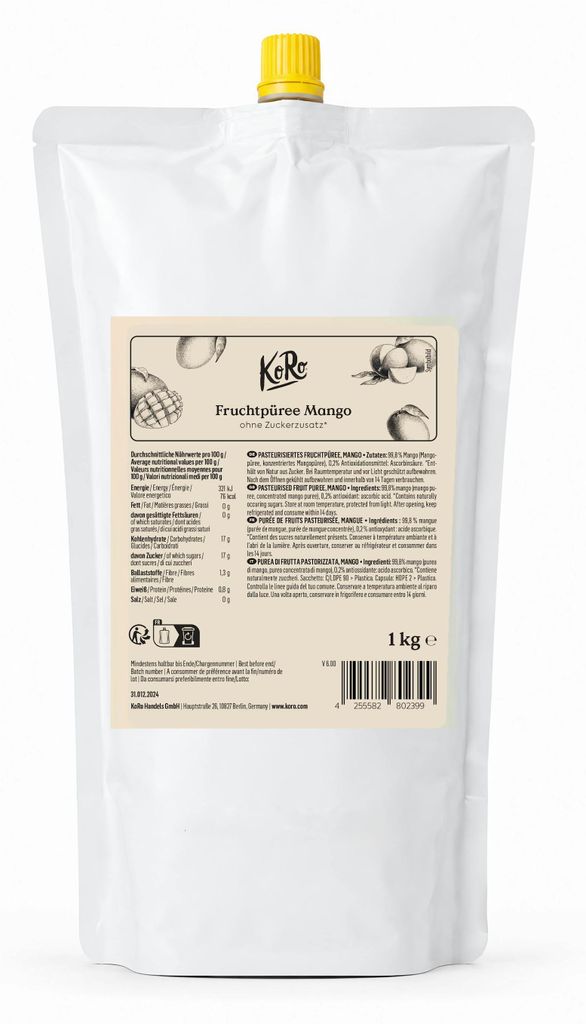 KoRo I Fruchtpüree Mango 1 kg Produktbild 