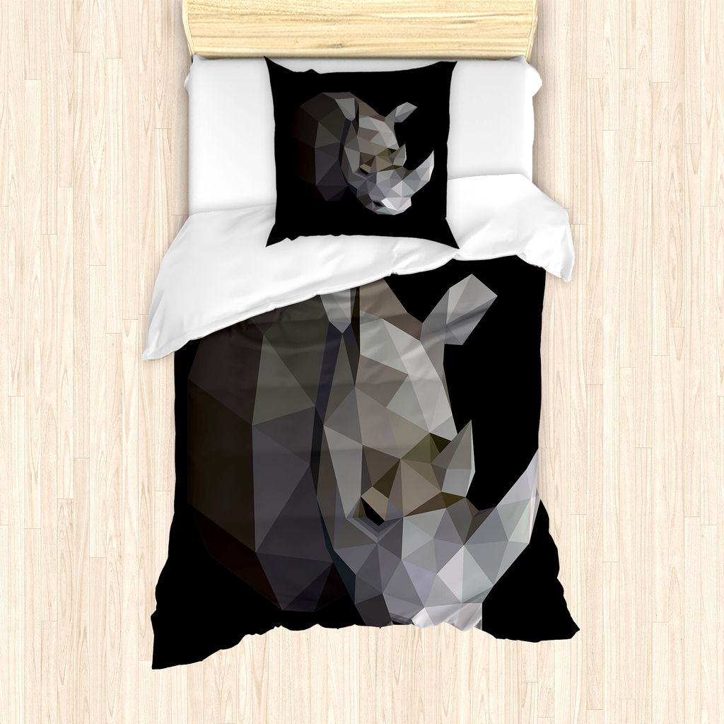 ABAKUHAUS Tier Bettbezug Set für Einzelbetten, Tier mit kantigem Design-, Milbensicher Allergiker geeignet mit Kissenbezug, 135 cm x 200 cm - 80 x...
