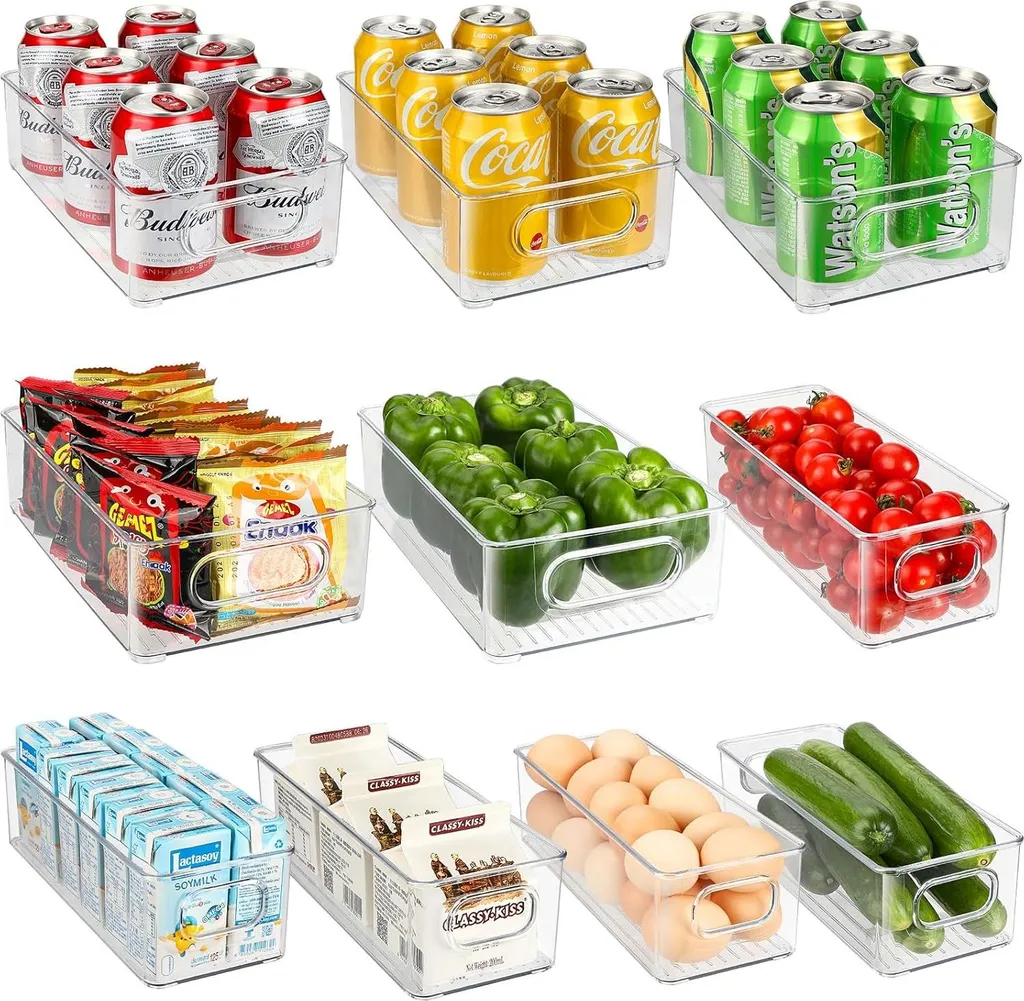 Rangement frigo polyvalent pour fruits et légumes - Set de 10 bacs