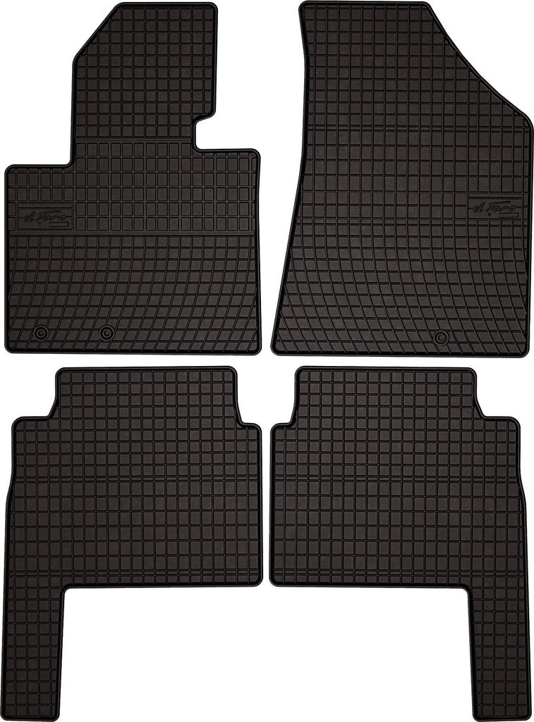 Gummifußmatten passend für Kia Sorento II (SUV, vor dem Facelifting, Bj. 2009-2012) – schwarz, passgenau, mit Befestigungen set 4 Stk. - Gummi...