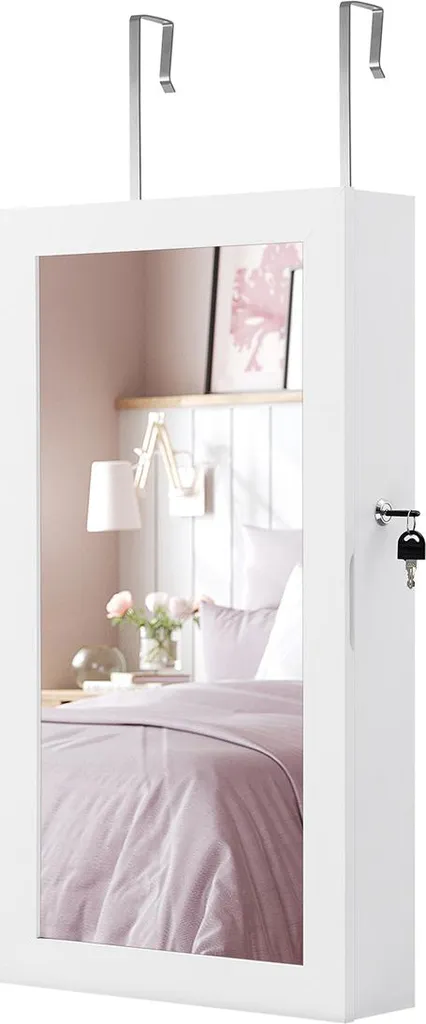 Armoire de toilette blanche avec intérieur grège - Modèle Horizon 60cm