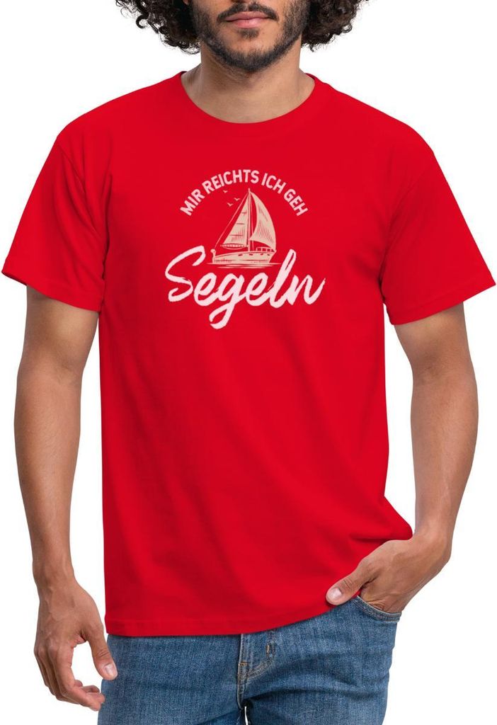Spreadshirt Segelboot Mir Reichts Ich Geh Segeln Statement Urlaub Männer T-Shirt, 3XL, Rot