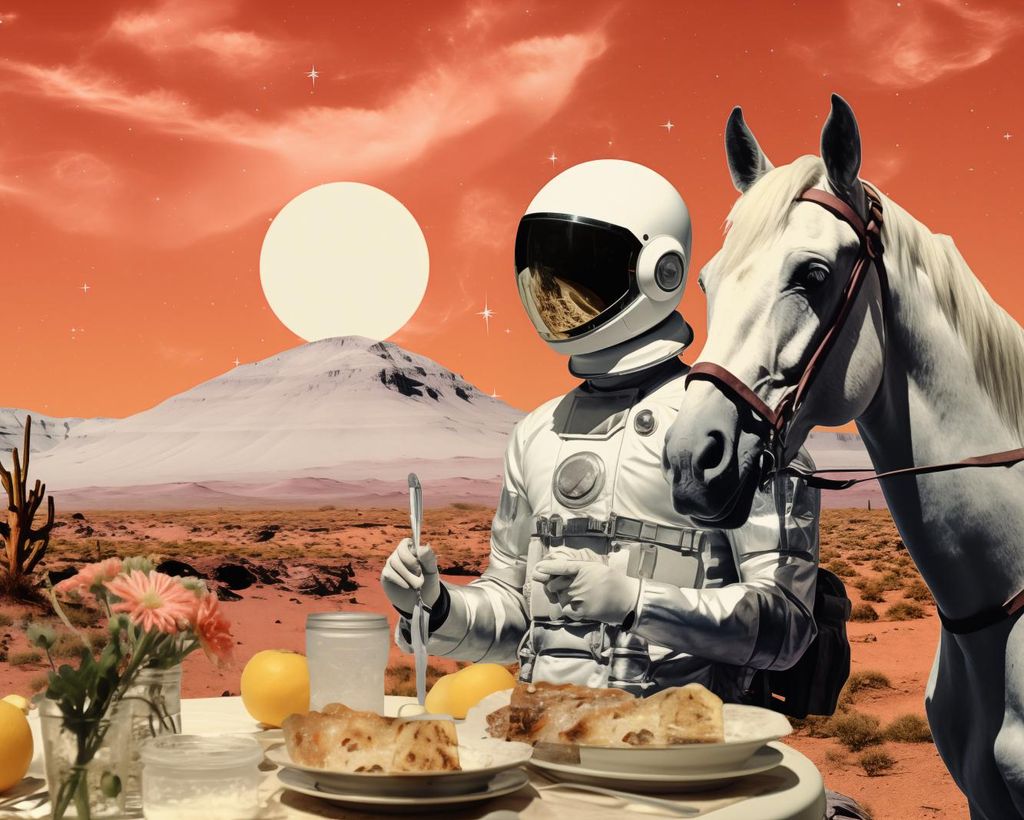 Plakat 50x40cm Abendessen auf dem Mars