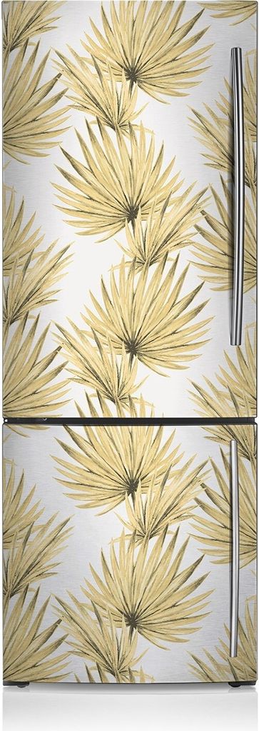 Aufkleber Kühlschrankmagnete Dekoration Kühlschrankfolie 60x205 cm - Tropische Blätter.