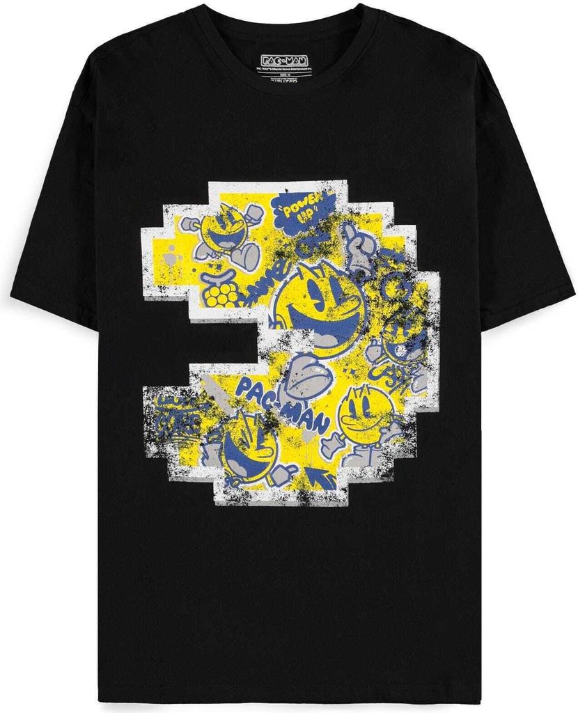 Pac-Man T-Shirt Herren Pixel schwarz L