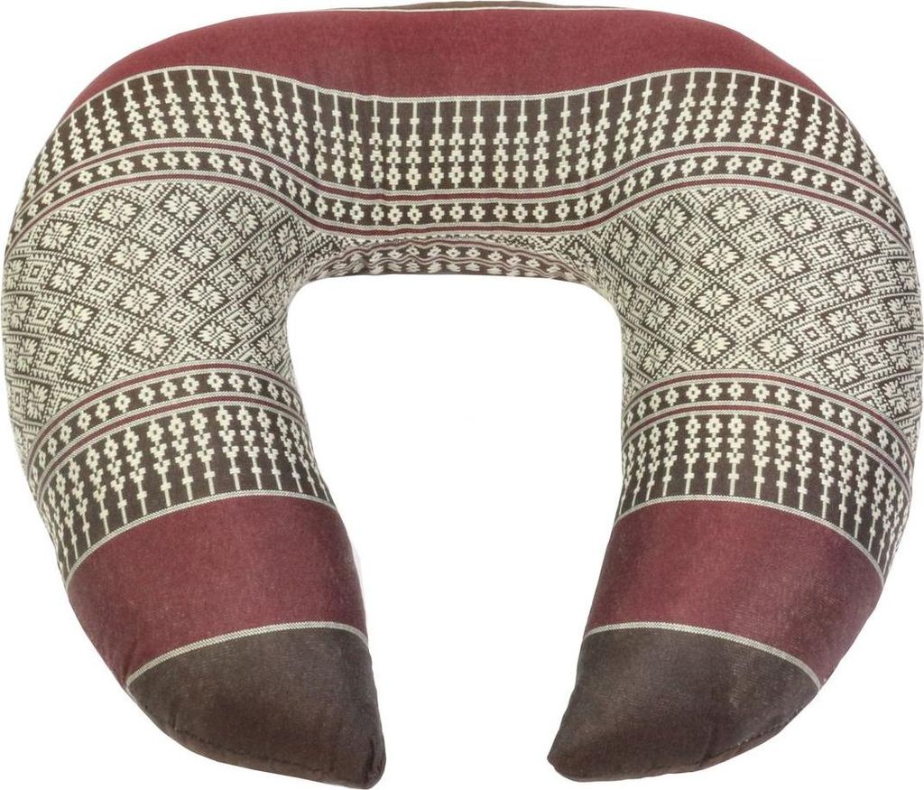 Kapok Nackenhörnchen Nackenrolle Reisekissen Nackenkissen Flugkissen Nackenstütze U-Shaped Kissen Naturmaterialien Thaikissen 29 cm Thai-Motiv Sc...