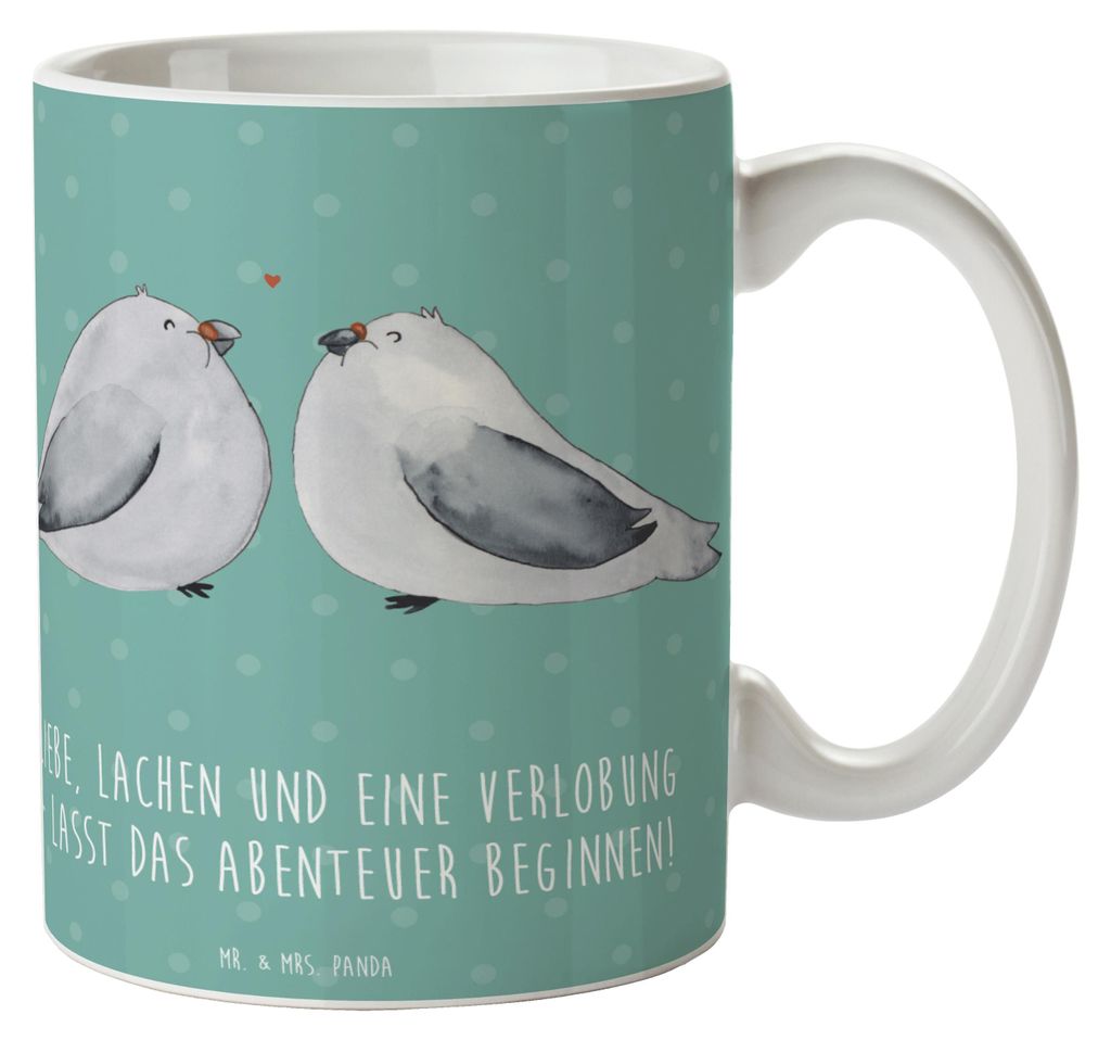 Mr. & Mrs. Panda Tasse Verlobungsfeier Abenteuer - Meeresbrise - Geschenk, Geschenke, Heiraten, Hochzeit, Kaffeebecher, schöne, Familie, Teetasse,...