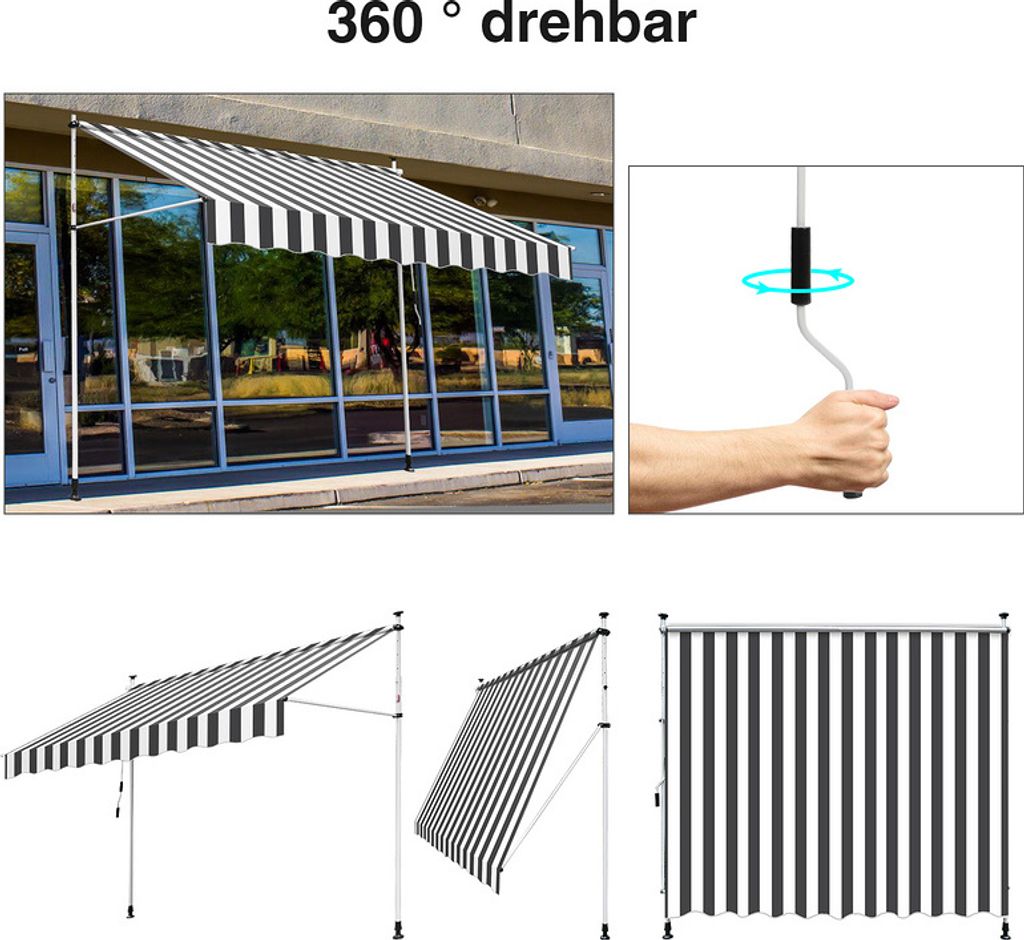 2-er Alu Markise Decken-Wandhalterung Mit Befestigung 40mm SPP059 Grau