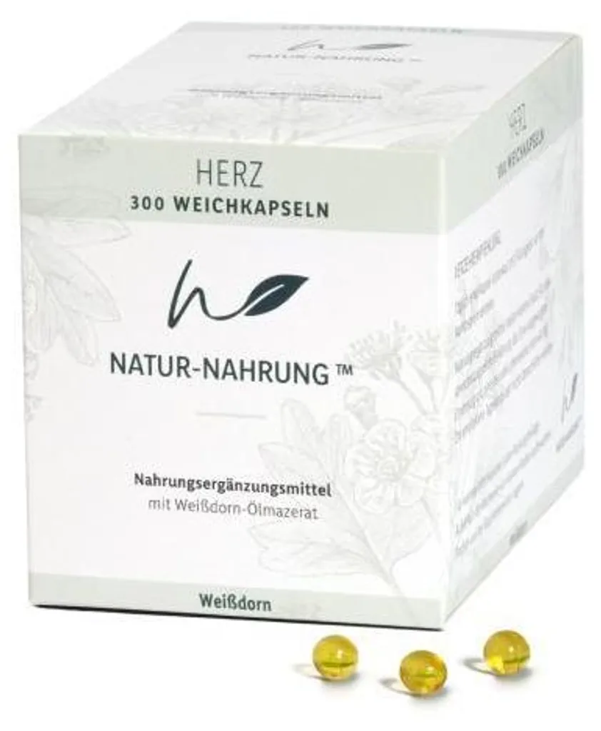Soutien du rythme cardiaque aubépine Natur-Nahrung Herz 300 capsules molles