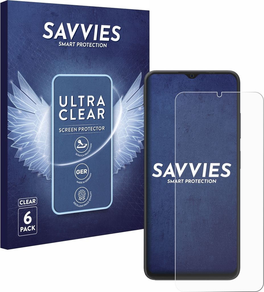 A product packaging box and a screen protector on a smartphone.
