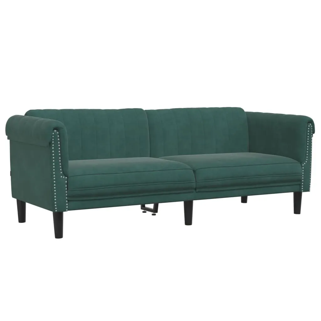 Canapé 3 places vert foncé en velours - Modèle scandinave dòng 210cm