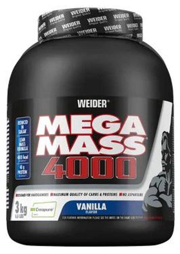 Weider Mega Mass 4000/ 3kg Dose Hardgainer CREAPURE Vanille Produktbild 