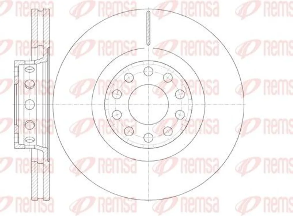 Disque de frein REMSA 6781.10 OE 4D0615301A pour Audi A4 A6 A8
