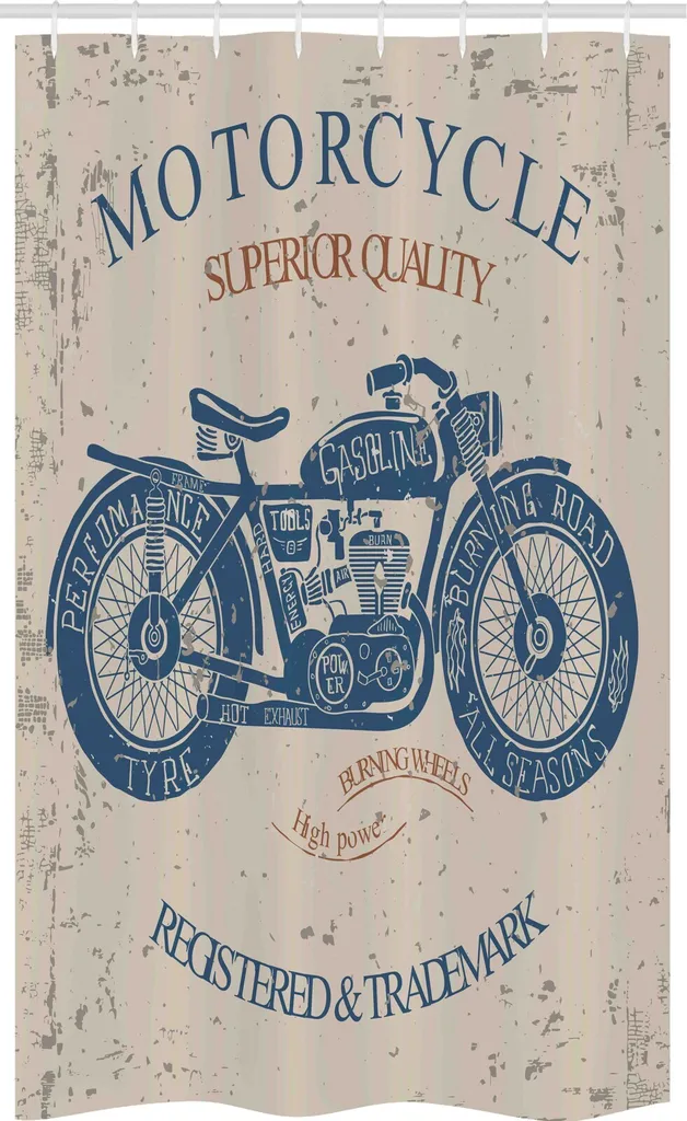 Idea Regalo Uomo: Tenda Doccia Moto Chopper Retrò 120x180 Abakuhaus