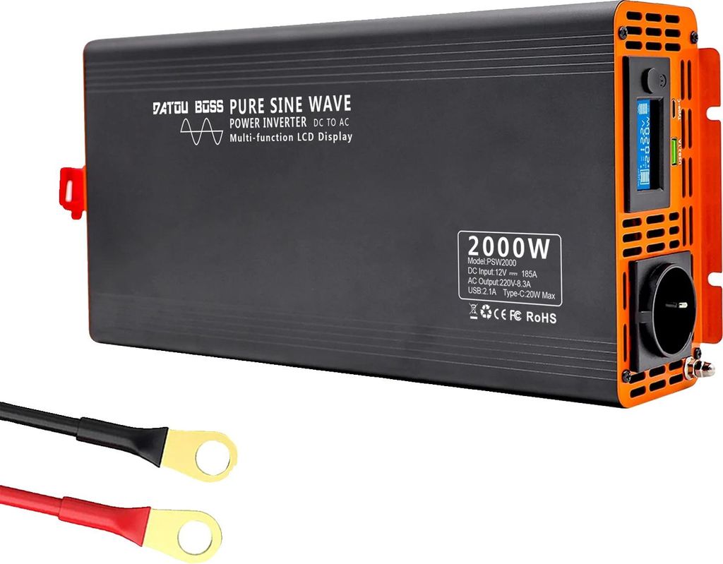 Reiner Sinuswellenwechselrichter, hohe Effizienz, vielseitige Kompatibilität, EU Wechselrichter 2000W, 24V-a