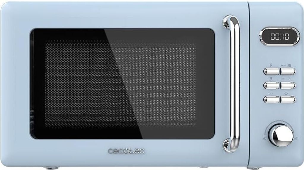 Mikrowelle mit Grill Proclean 5110 Retro Blue, 700 W in 5 Stufen, Timer bis 60 Minuten, 8 Programme und Auftaumodus, Vintage-Design in Blau