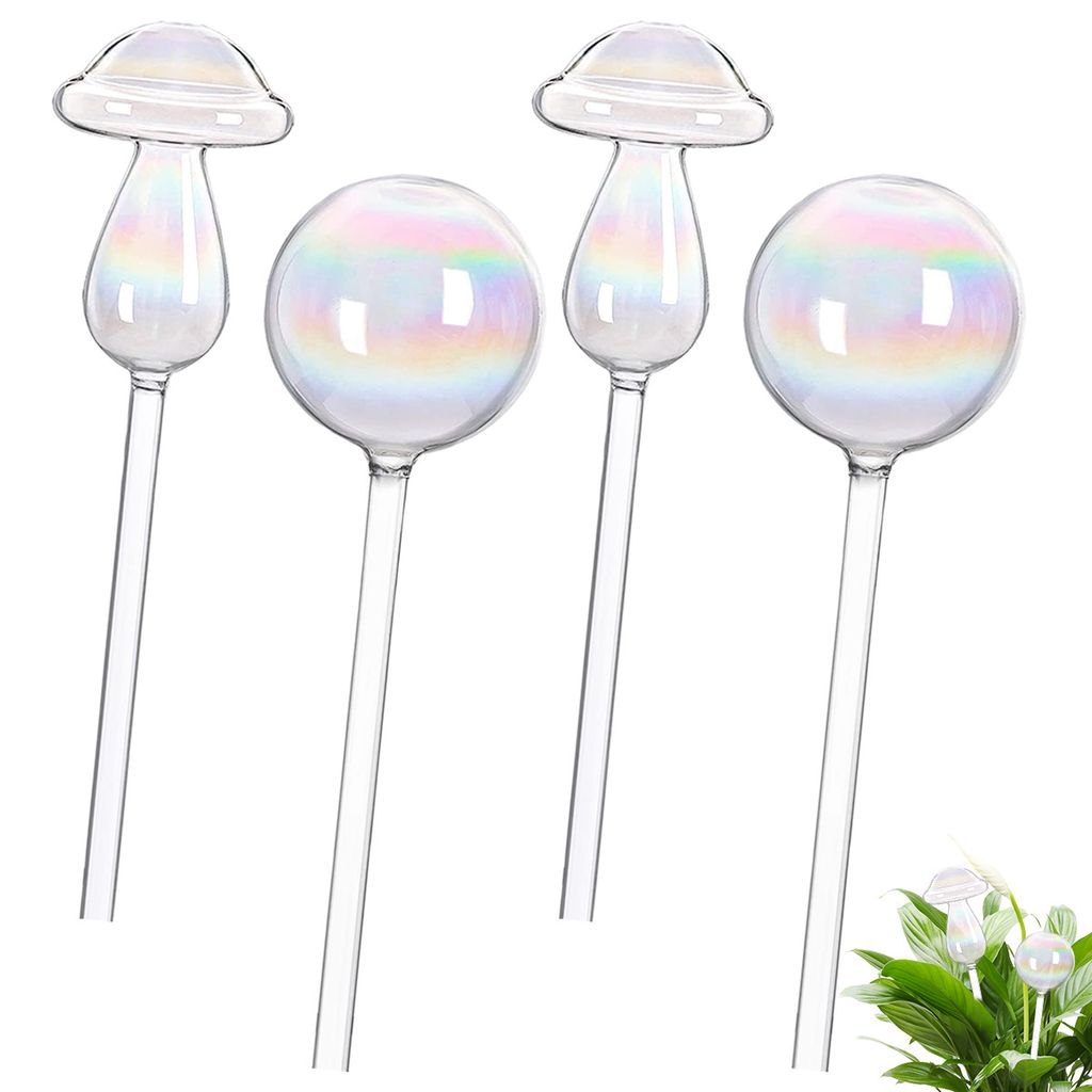Bewässerungskugeln 26 cm, 4 x Durstkugeln für Pflanzen, Glas Blumenbewässerung Zimmerpflanzen Automatisch, Wasserspender Bewässerung für Topfp...