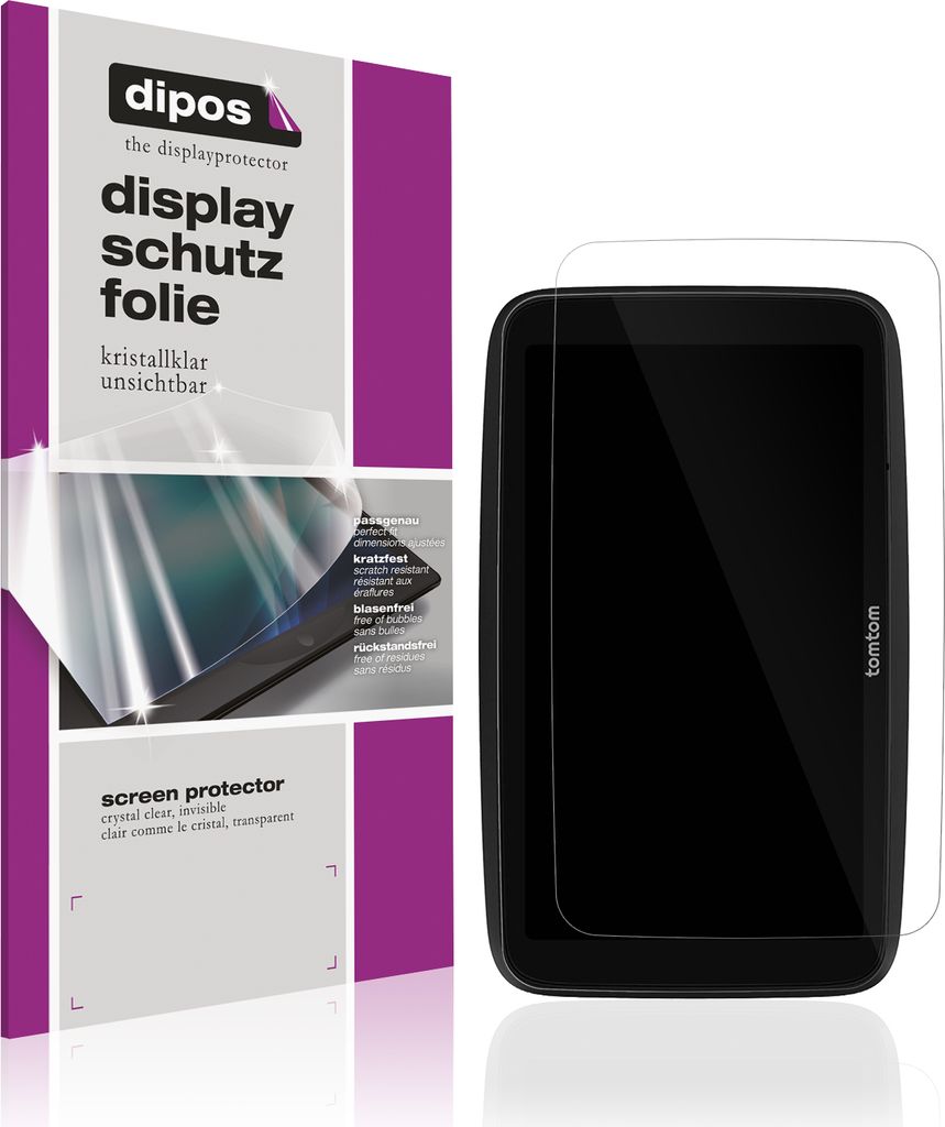 2x Schutzfolie für TomTom Go Superior 6 Zoll klar Displayschutzfolie Folie Display Schutz dipos