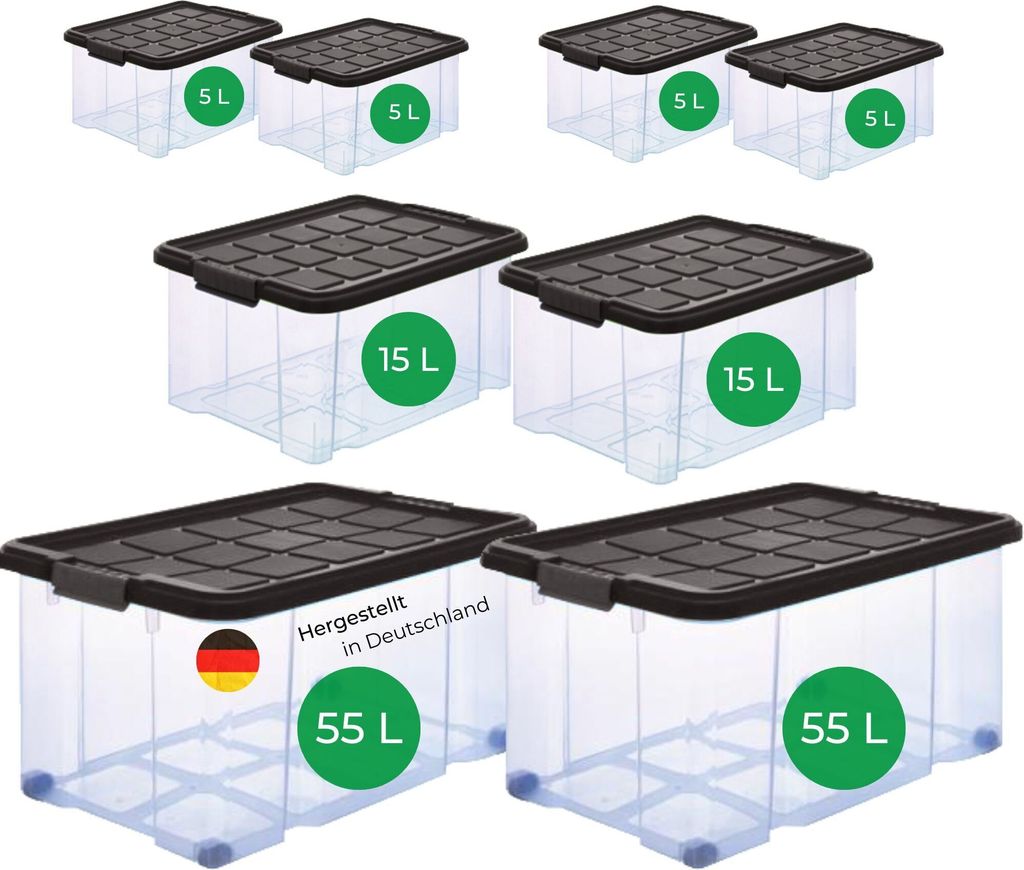 Novaliv 8  tlg Sparset Aufbewahrungsboxen mit Deckel Produktbild 